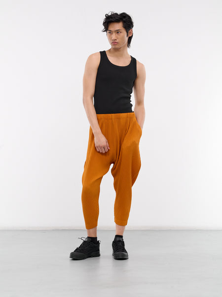 Colorful Pleats Pants (HP46JF141-34-FLAME-ORANGE)