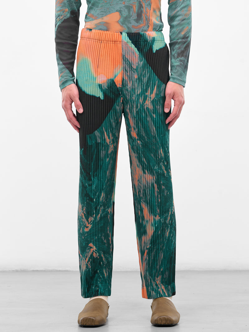 Green Agate Pleated Trousers (HP58JF207-62-GREEN)