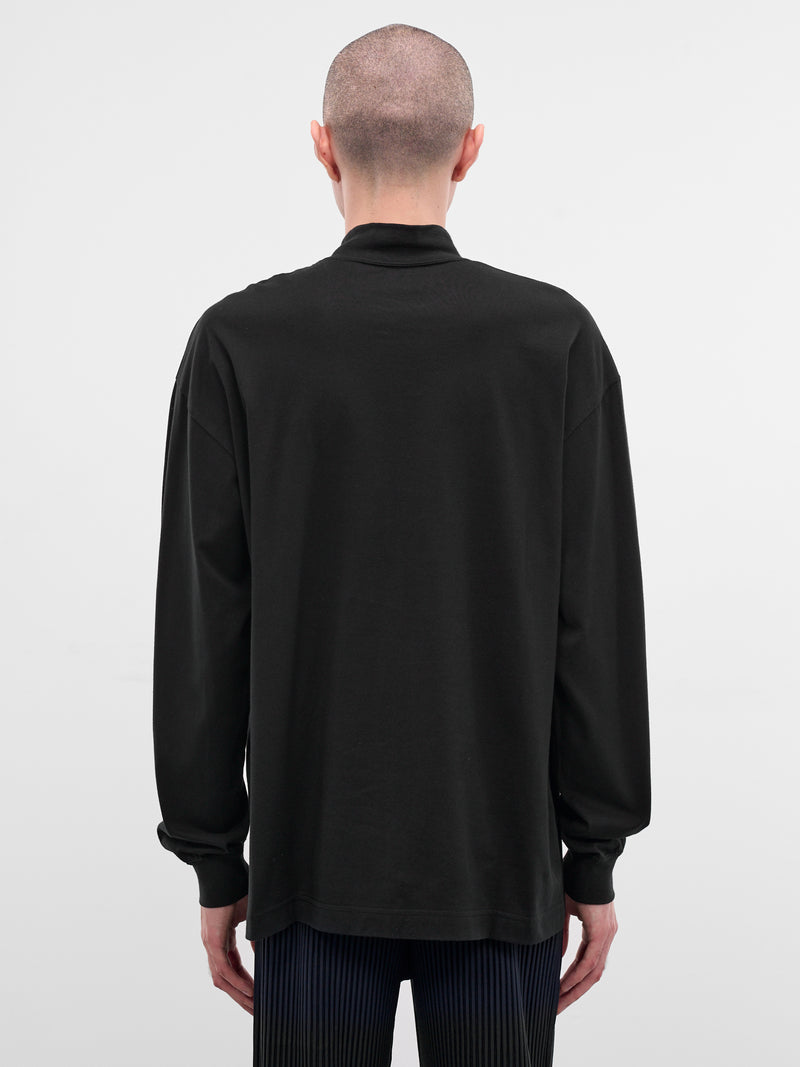 Black Cotton Jersey Turtleneck Tee (HP58JK100-15-BLACK)