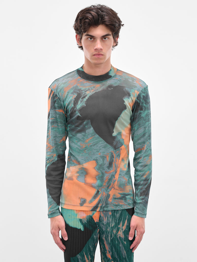 Green Agate Mock Neck Top (HP58JK325-62-GREEN)