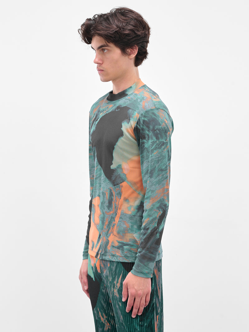 Green Agate Mock Neck Top (HP58JK325-62-GREEN)