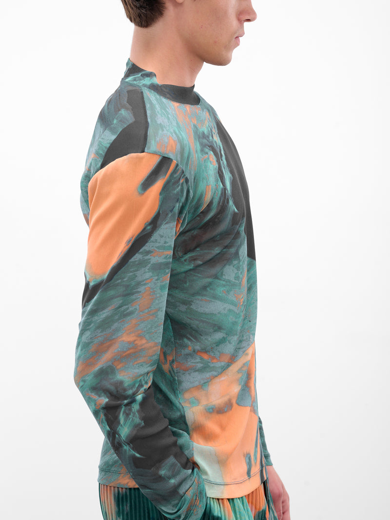 Green Agate Mock Neck Top (HP58JK325-62-GREEN)