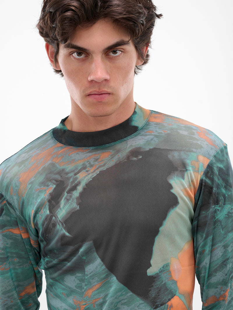 Green Agate Mock Neck Top (HP58JK325-62-GREEN)