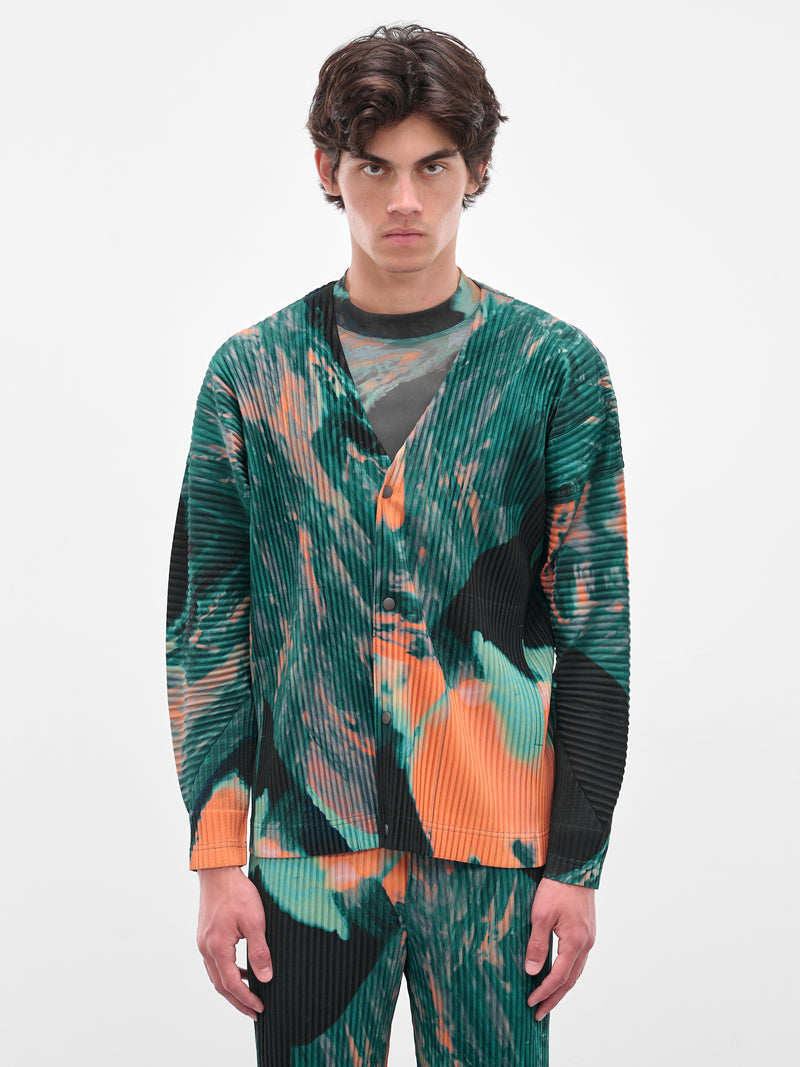 Green Agate Pleated Cardigan (HP58JL205-62-GREEN)