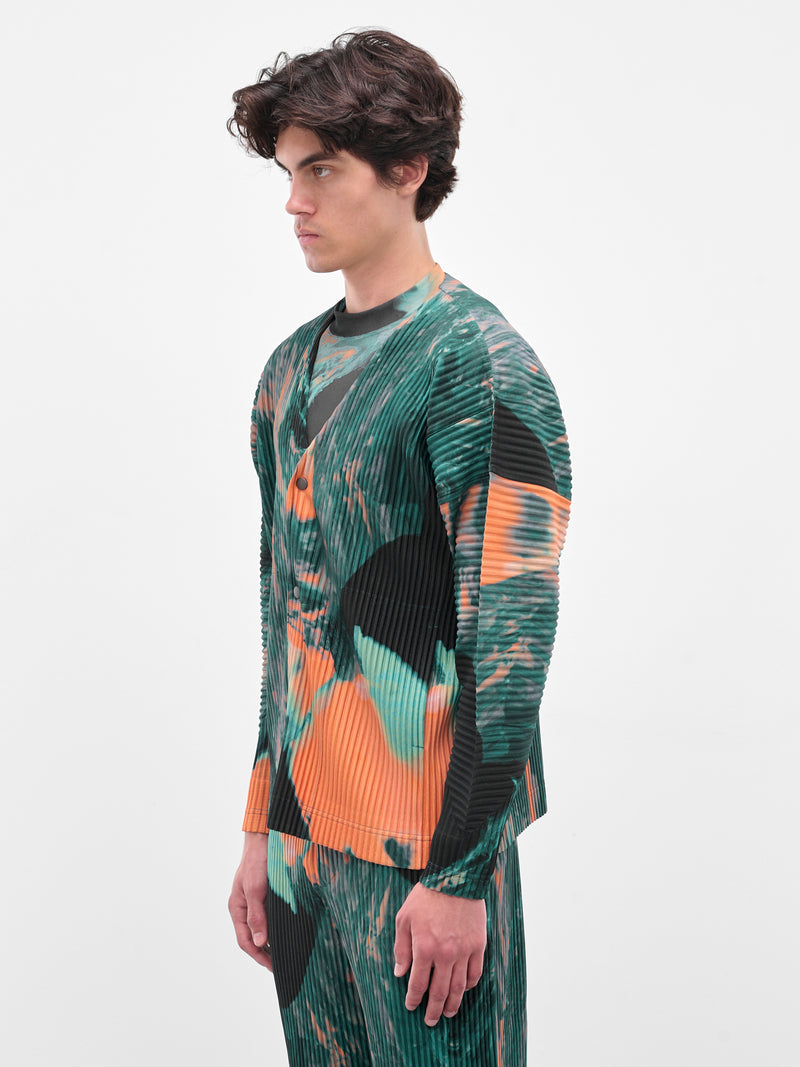 Green Agate Pleated Cardigan (HP58JL205-62-GREEN)