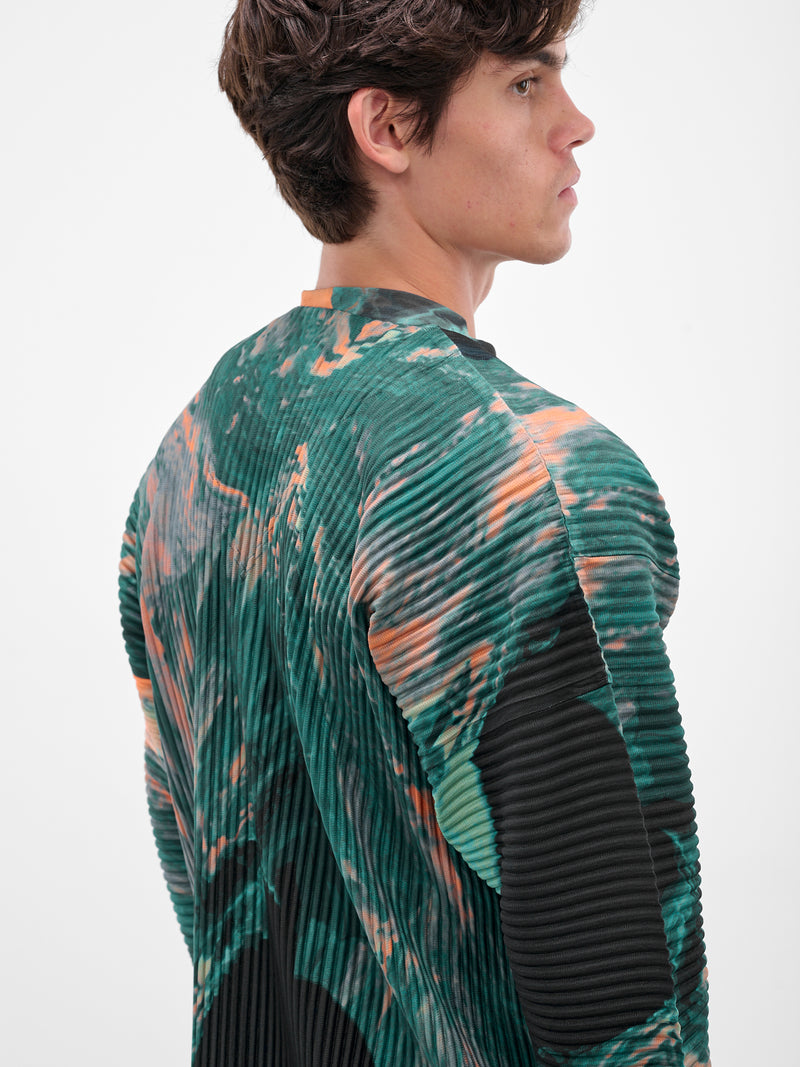 Green Agate Pleated Cardigan (HP58JL205-62-GREEN)