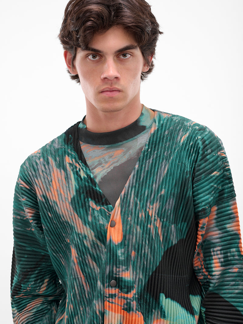 Green Agate Pleated Cardigan (HP58JL205-62-GREEN)