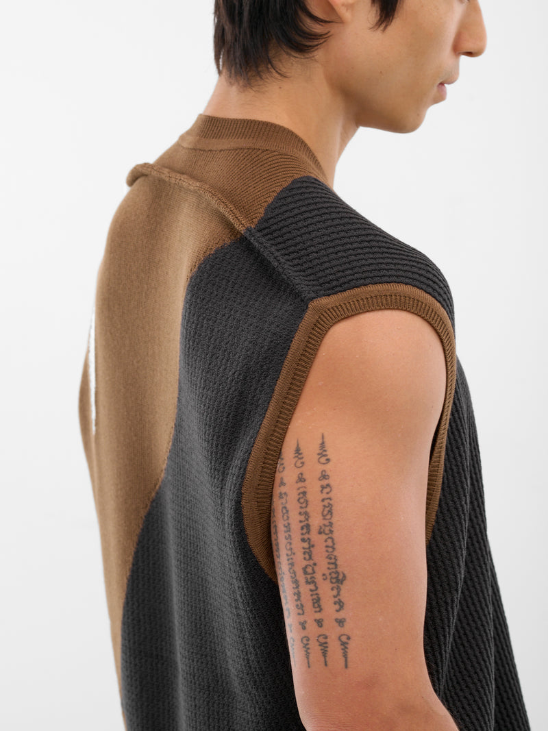 Brown Agate Knit Sweater Vest (HP58KE286-44-BROWN)