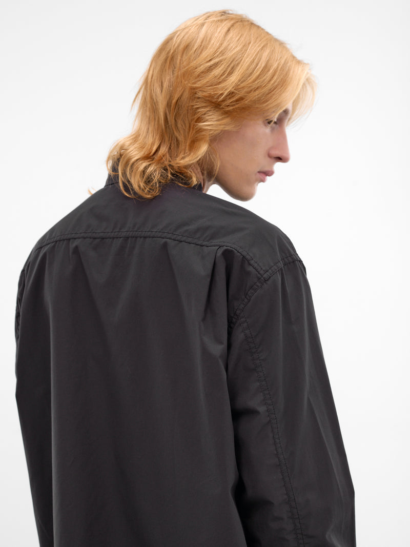 Black Cotton Zip Shirt (HQ-B002-S26-BLACK)