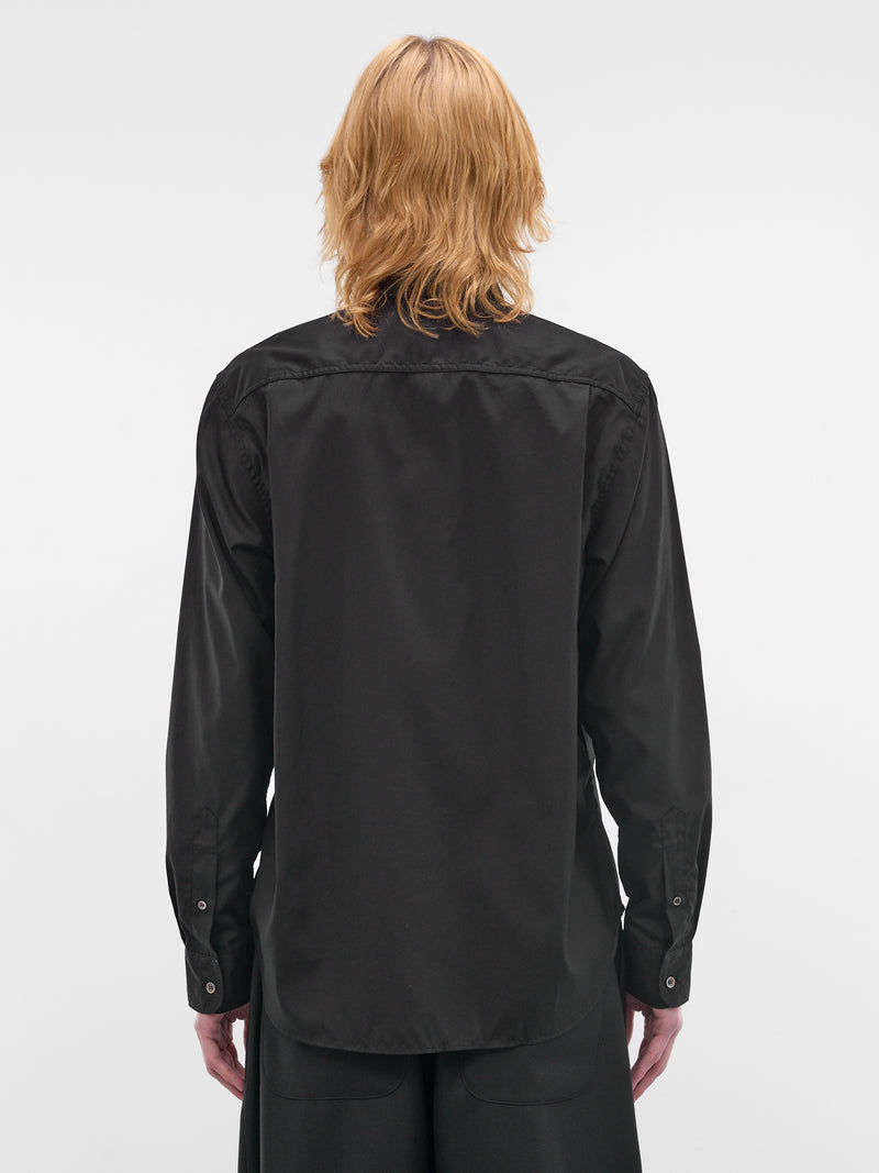 Black Cotton Button-Up Shirt (HQ-B101-S26-BLACK)