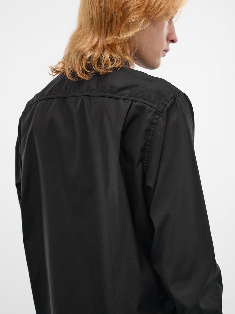 Black Cotton Button-Up Shirt (HQ-B101-S26-BLACK)