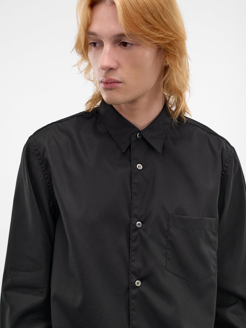 Black Cotton Button-Up Shirt (HQ-B101-S26-BLACK)