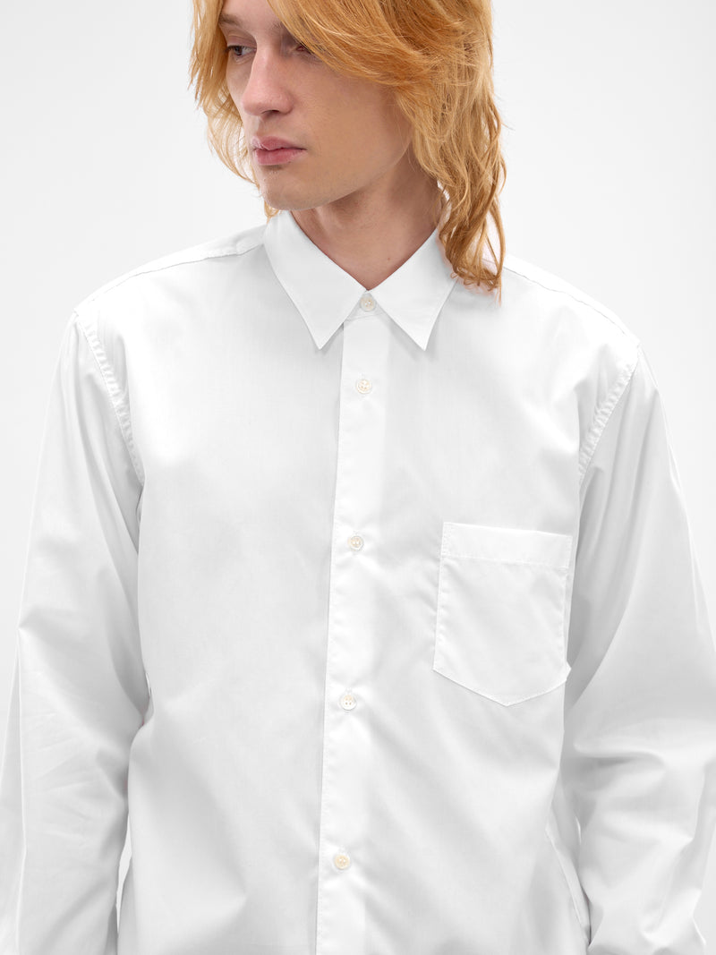 White Cotton Button-Up Shirt (HQ-B101-S26-WHITE)