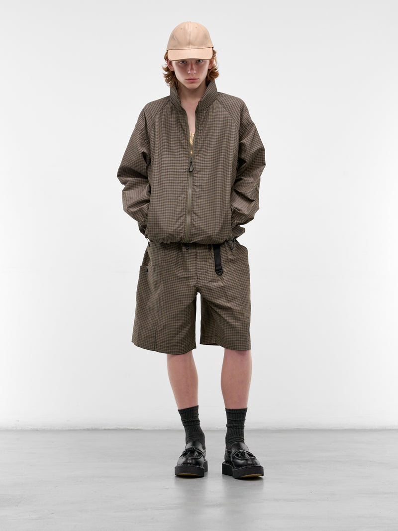 Khaki Plaid Belted Shorts (HQ-P027-S26-KHAKI)