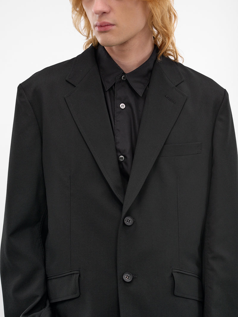 Black Wool Tailored Blazer (HQ-J101-S26-BLACK)