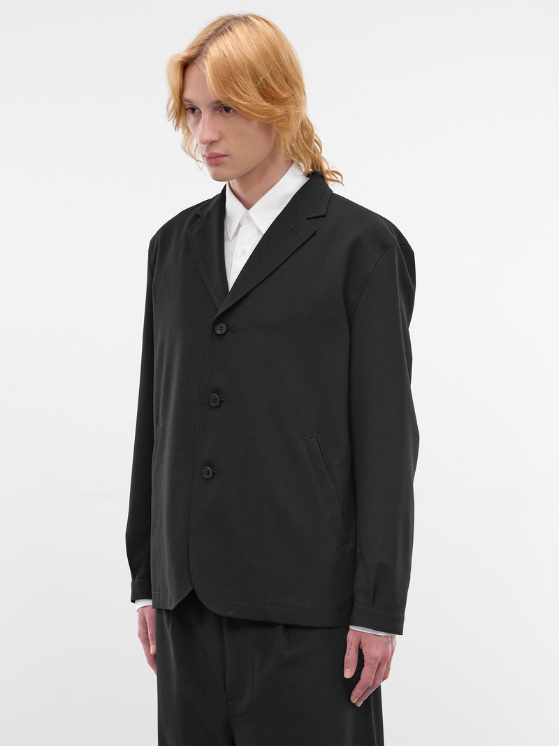 Navy Buttoned Straps Wool Blazer (HQ-J102-S26-NAVY)