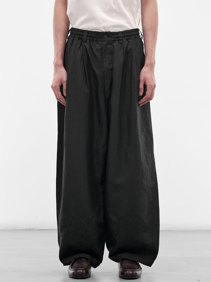 Black Striped Wide Leg Trousers (HQ-P031-S26-BLACK)
