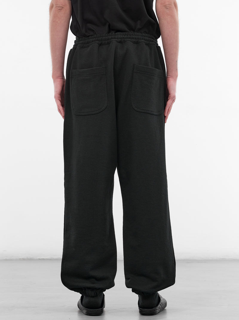 Black Cotton Logo Wide Joggers (HQ-P104-S26-BLACK)