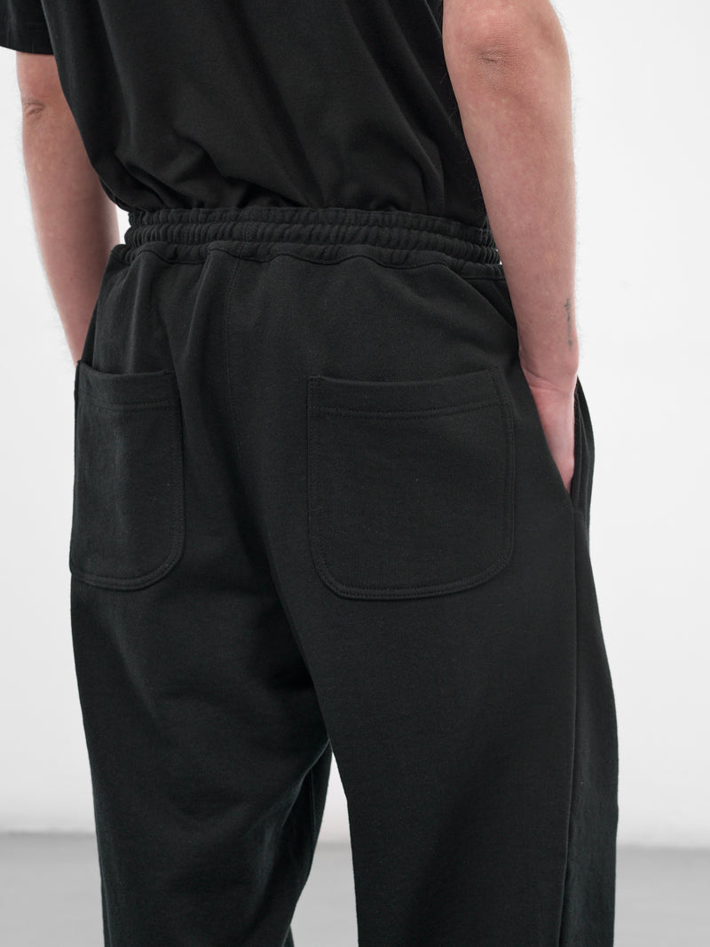 Black Cotton Logo Wide Joggers (HQ-P104-S26-BLACK)