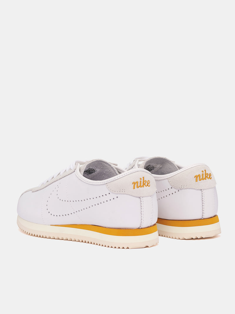 Nike White Cortez Leather Sneakers (HQ1841-100-WHITE-BRONZE-LTBONE)