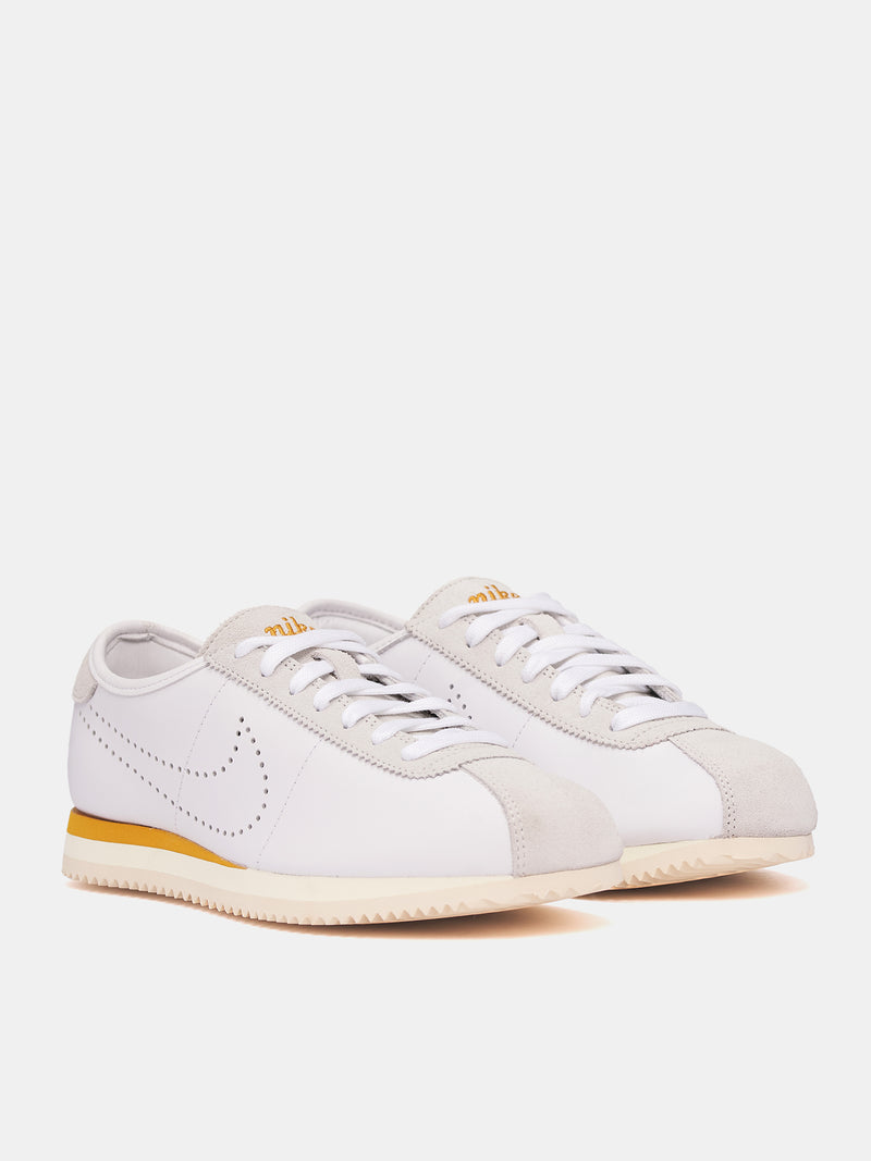 Nike White Cortez Leather Sneakers (HQ1841-100-WHITE-BRONZE-LTBONE)