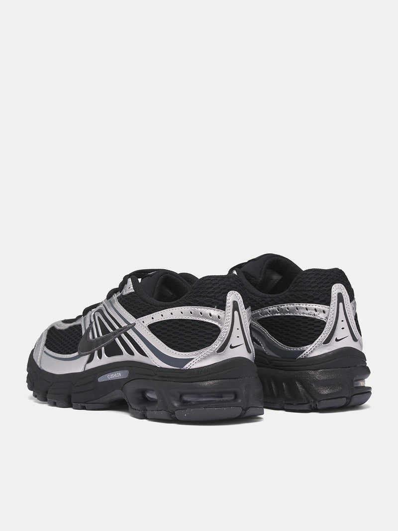 Black Air Max Moto 2K Sneakers (HQ2056-007-BLACK-METALLIC-SILV)