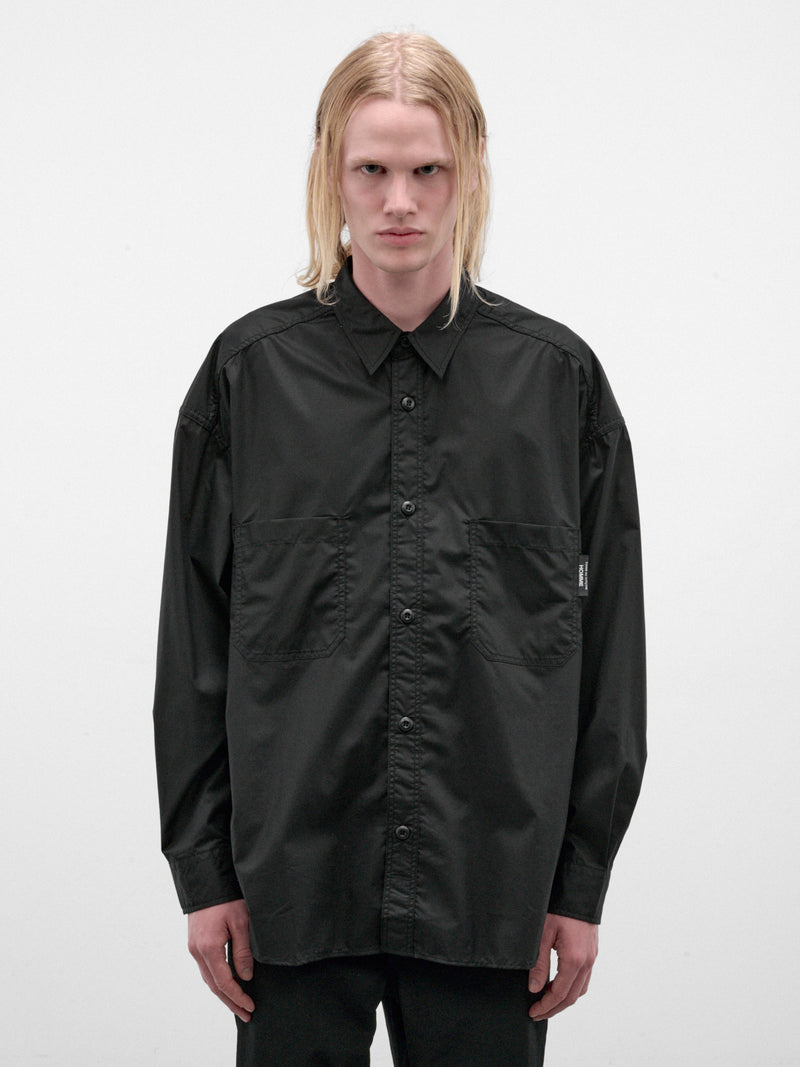 Black Cotton Ripstop Shirt (HR-B015-W26-BLACK)