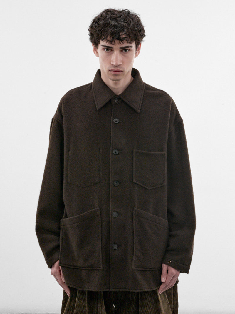 Brown Button-Front Shirt (HR-B028-W26-BROWN)