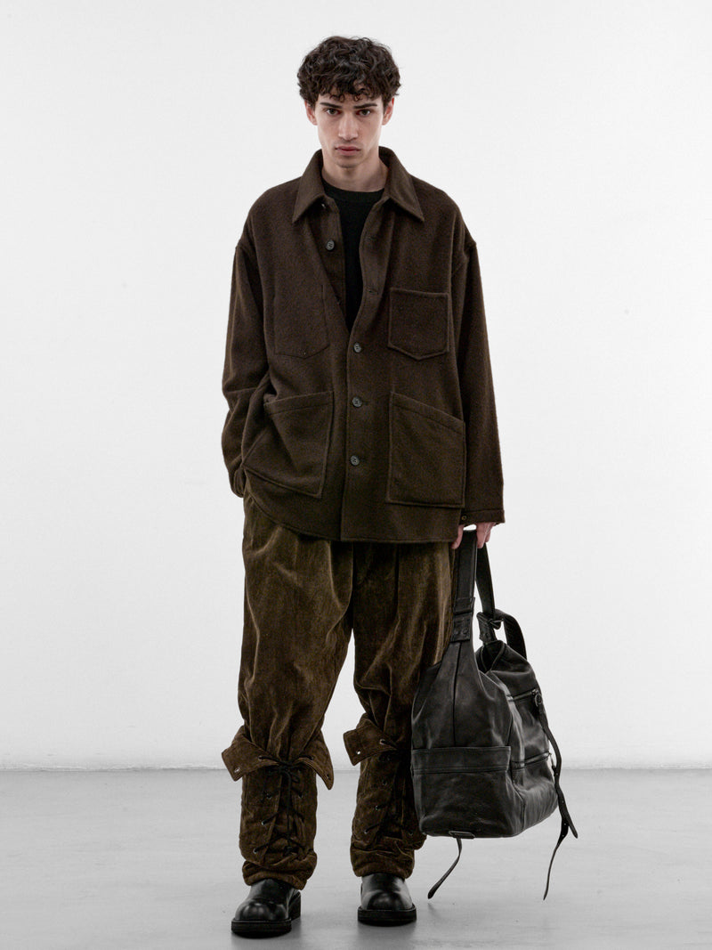 Brown Button-Front Shirt (HR-B028-W26-BROWN)