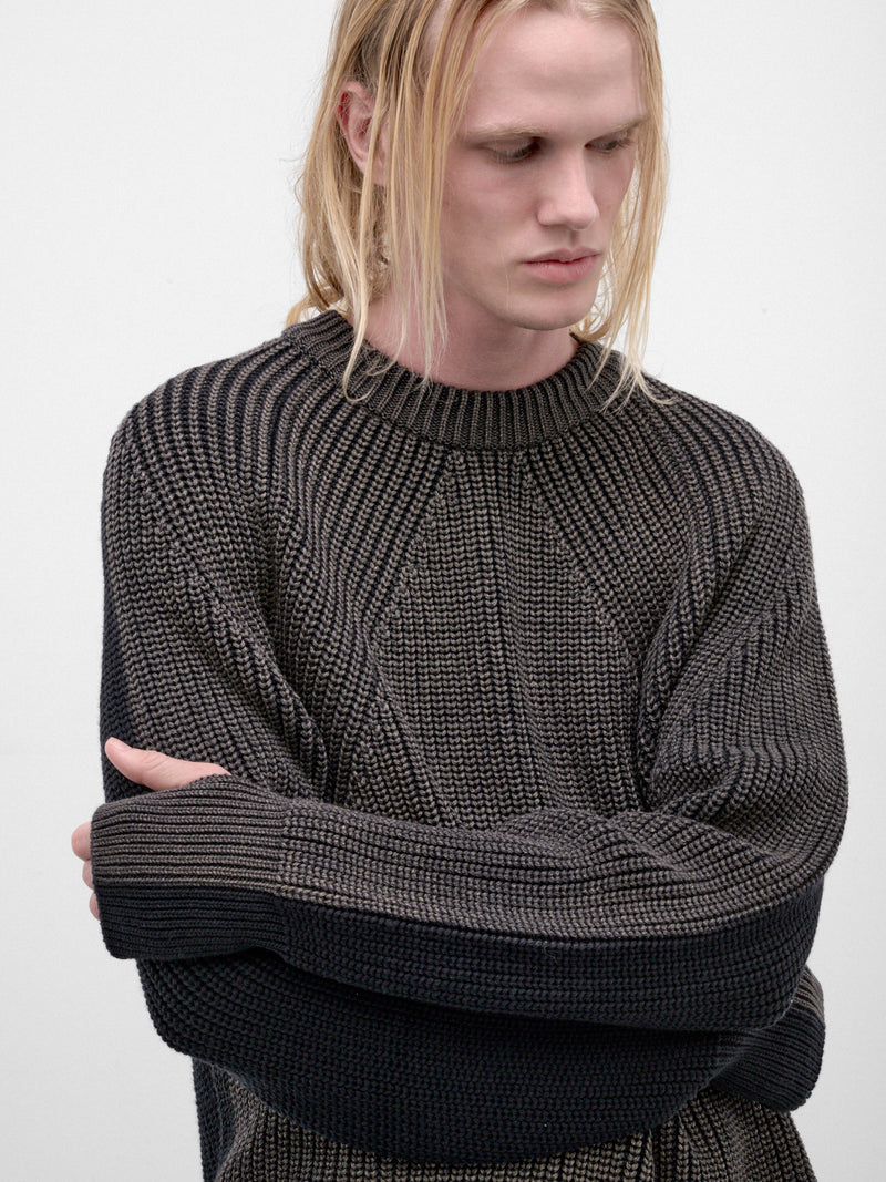 Navy Wool Knit Sweater (HR-N001-W26-NAVY)