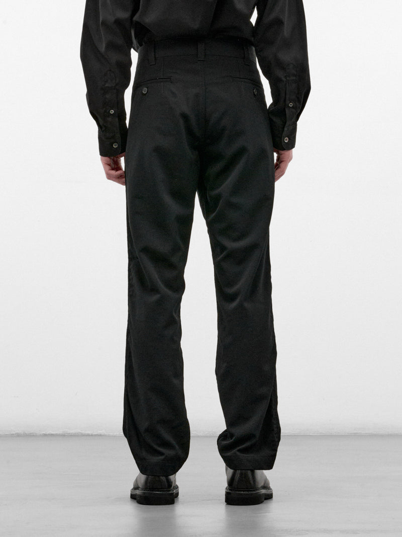 Black Wool Gabardine Trousers (HR-P101-W26-BLACK)