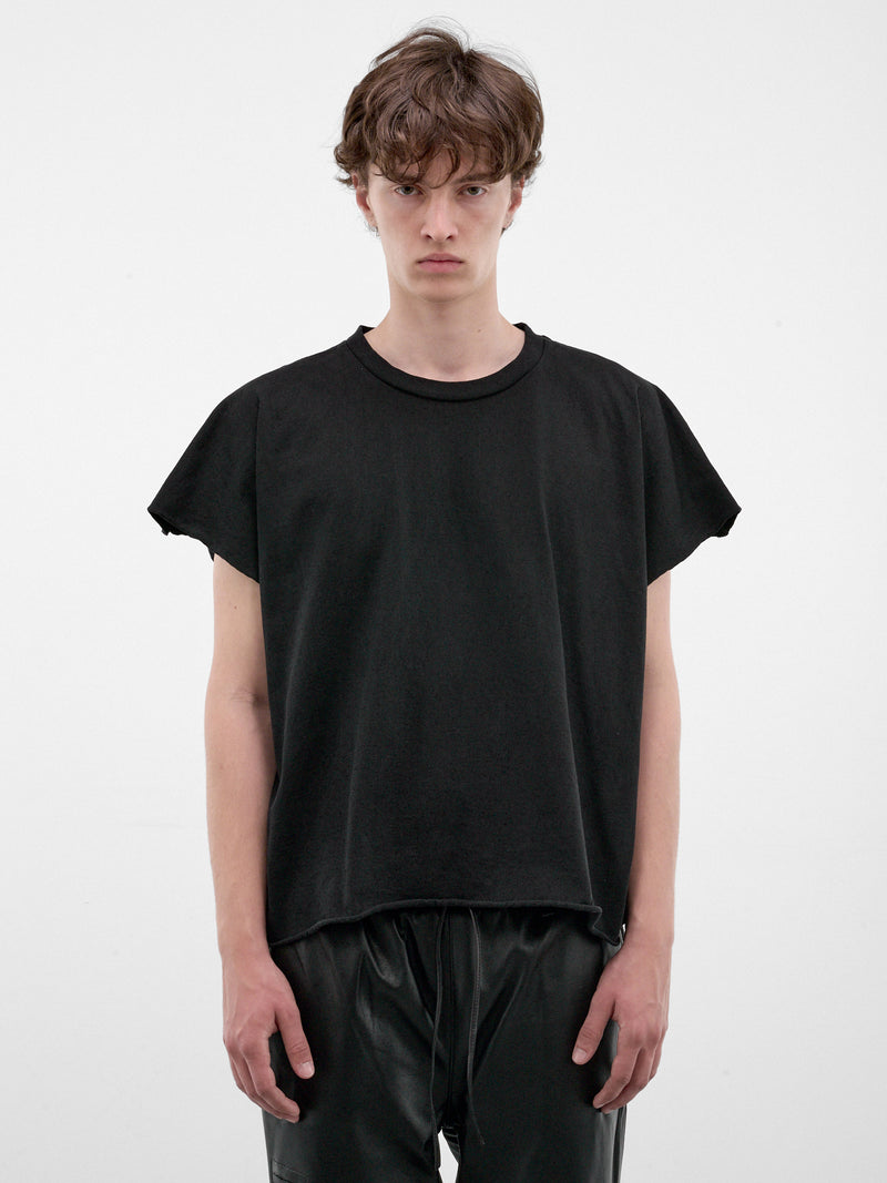 Black Cotton Boxy Tee (HR10101-BLACK-SS26)