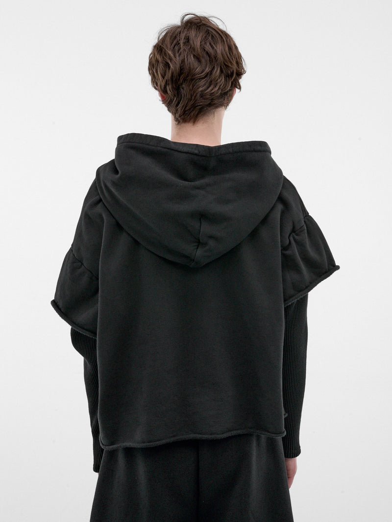 Black Layered Thermal Hoodie (HR102015-BLACK-BLACK-SS26)