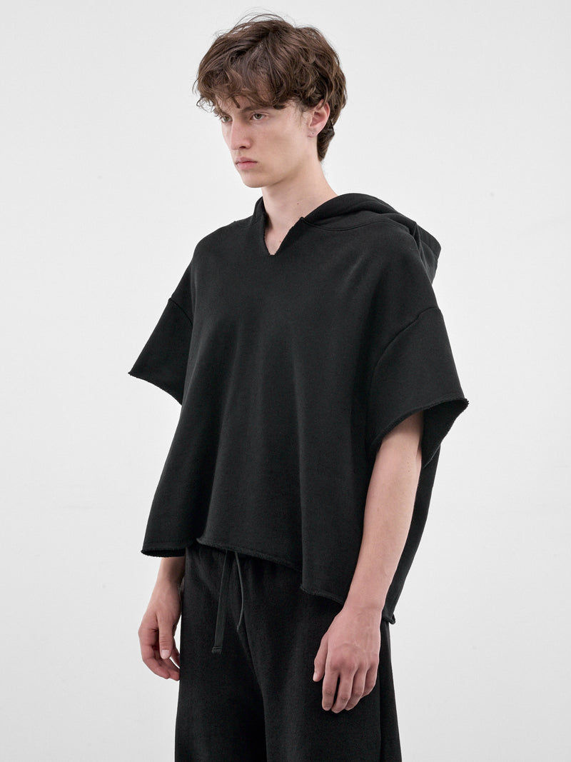 Black Short Sleeve Hoodie (HR10203-BLACK)