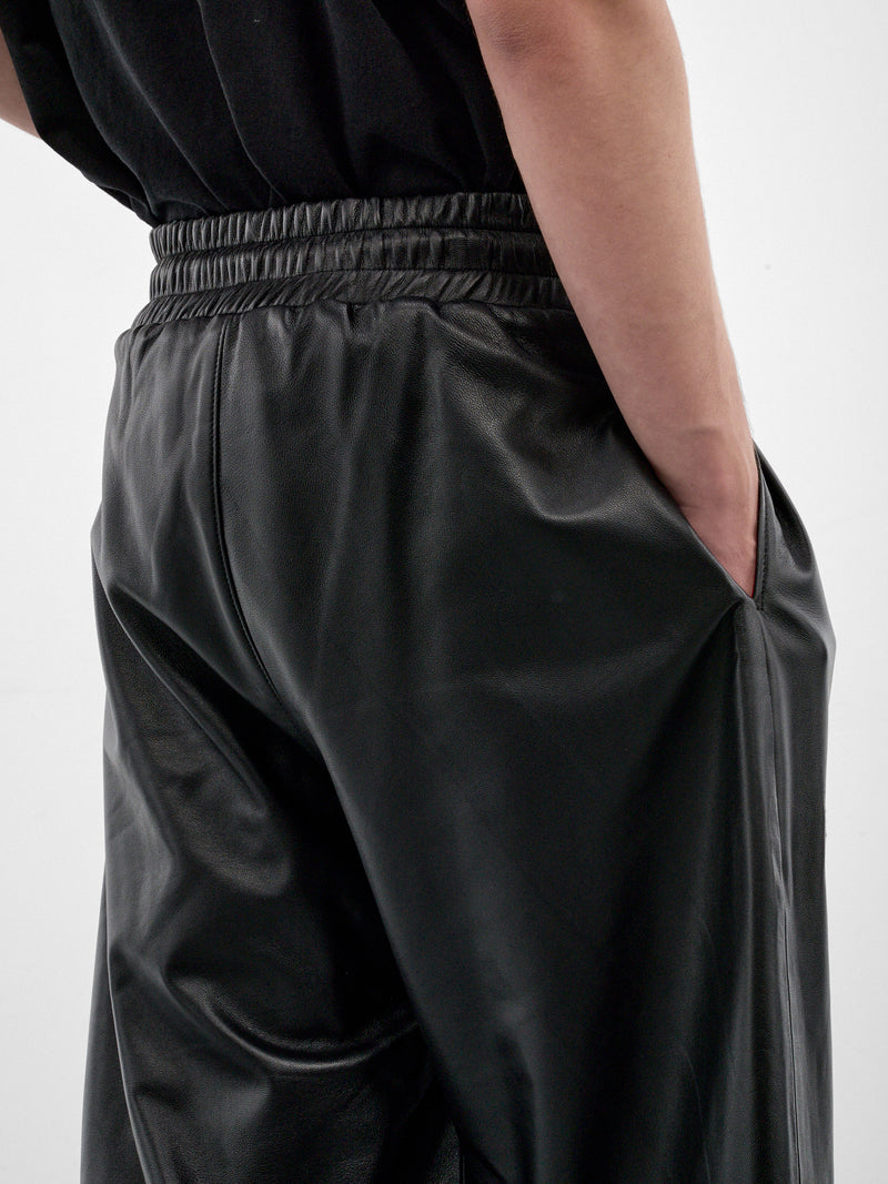 Black Leather Baggy Shorts (HR103021-BLACK)