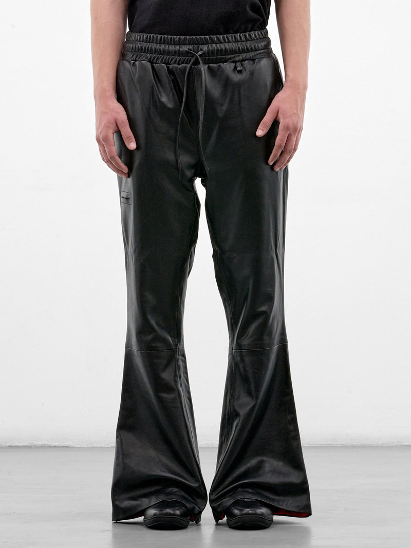 Black Leather Flared Pants (HR10308-BLACK)