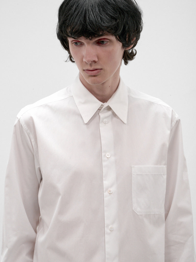 White Cotton Basic Shirt (HW-B83-050-OFF-WHITE)