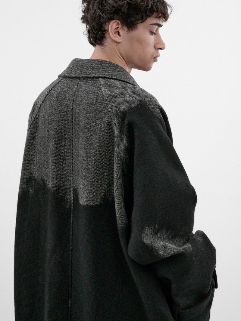Gray Wool Raglan Coat (HW-C09-143-1-GREY)