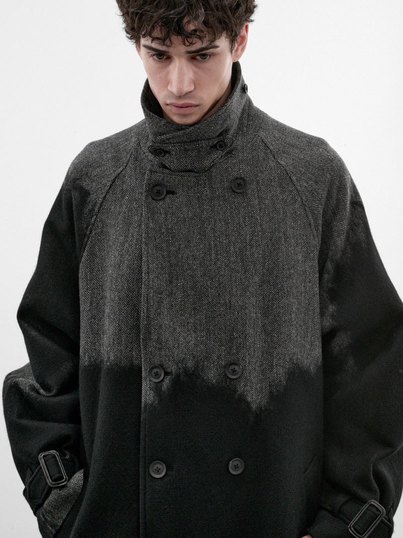 Gray Wool Raglan Coat (HW-C09-143-1-GREY)
