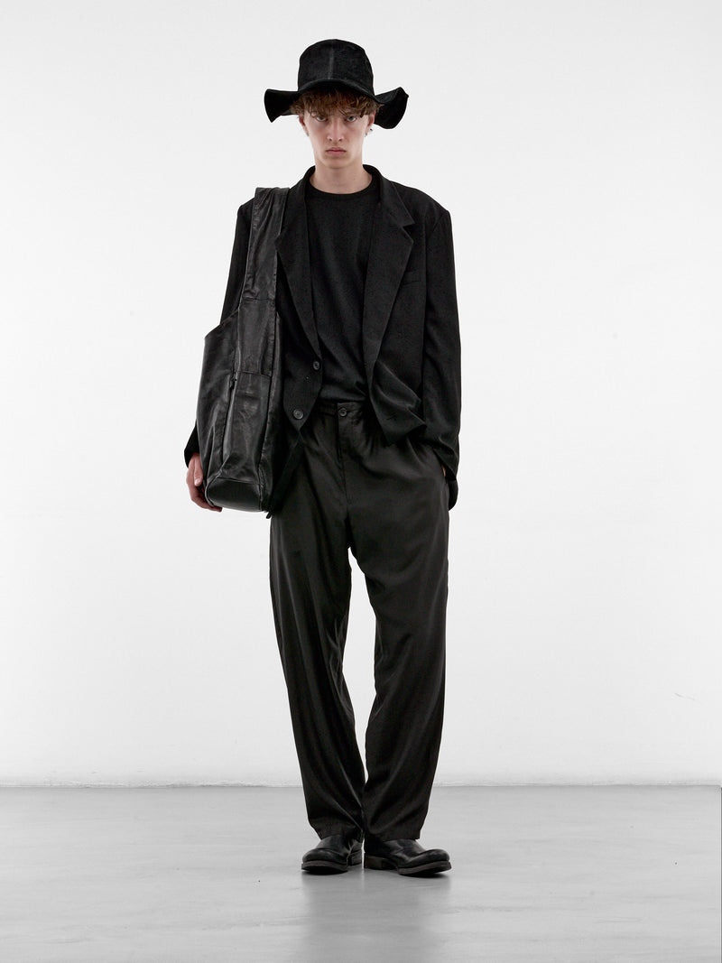 Black Relaxed Side Zip Blazer (HW-J09-500-1-BLACK)