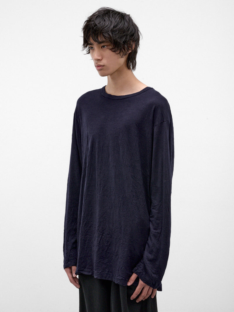 Navy Wool Long Sleeve Tee (HW-T09-171-1-NAVY)