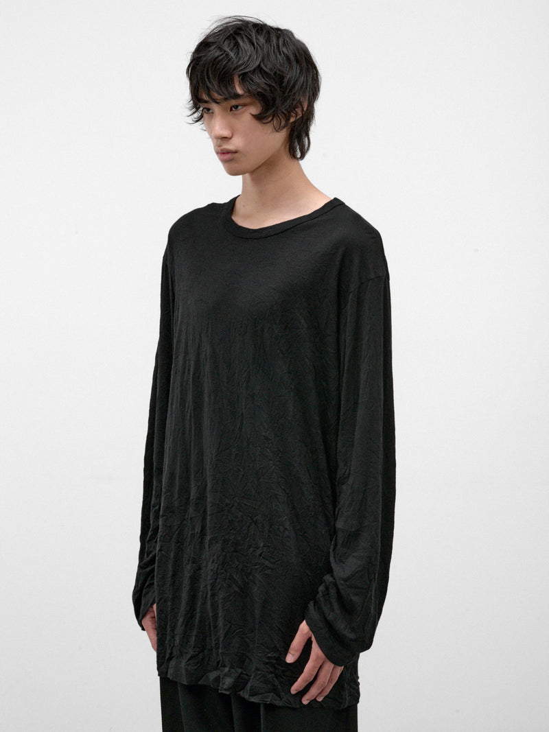 Black Wool Long Sleeve Tee (HW-T09-171-2-BLACK)