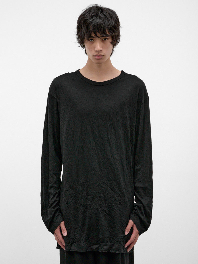 Black Wool Long Sleeve Tee (HW-T09-171-2-BLACK)