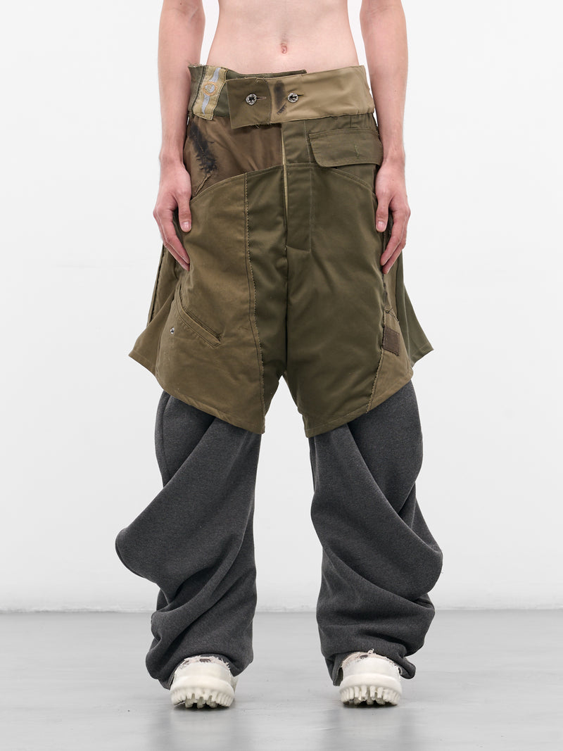 Hybrid Layered Twisted Trousers (HYBRID-TWISTED-TRACK-GREEN-GRA)