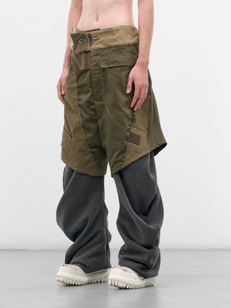 Hybrid Layered Twisted Trousers (HYBRID-TWISTED-TRACK-GREEN-GRA)