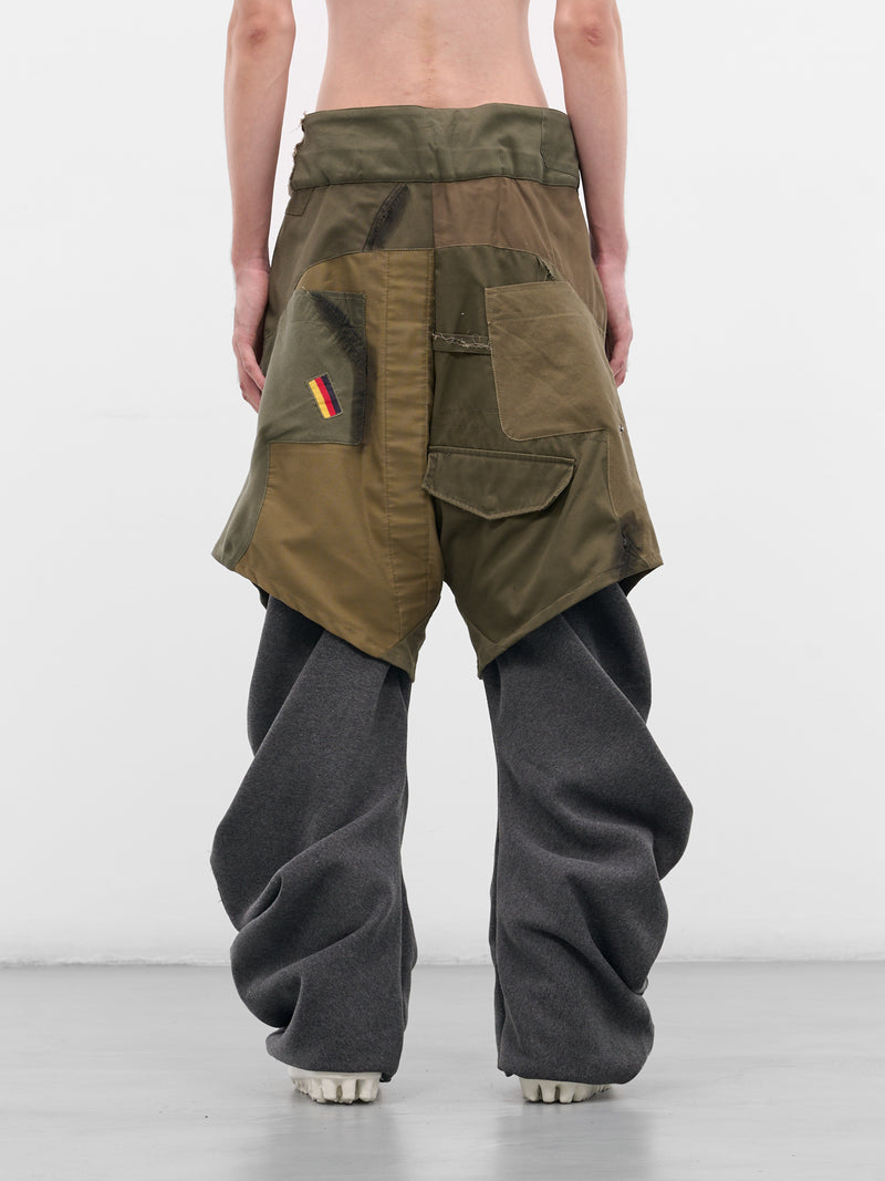 Hybrid Layered Twisted Trousers (HYBRID-TWISTED-TRACK-GREEN-GRA)