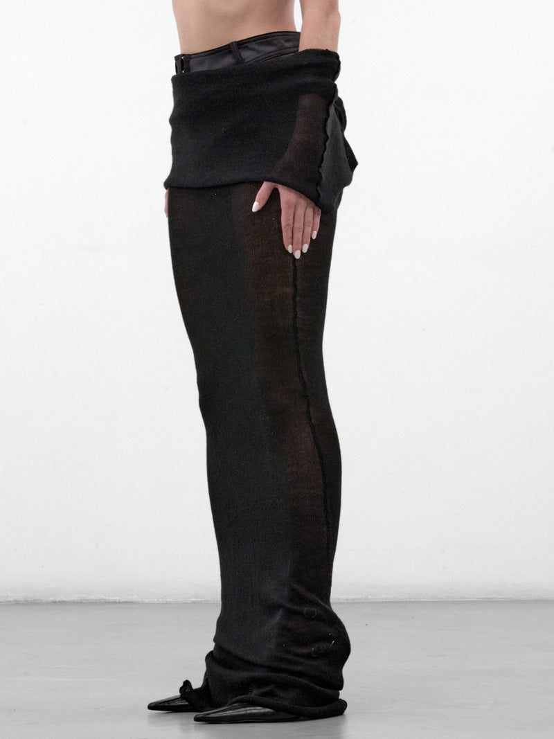 Black Sheer Knit Maxi Skirt (H&E-KNIT-SKIRT-BLACK)