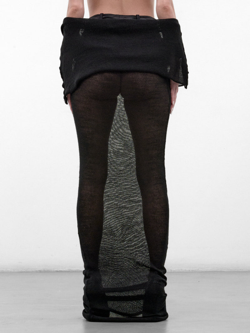 Black Sheer Knit Maxi Skirt (H&E-KNIT-SKIRT-BLACK)