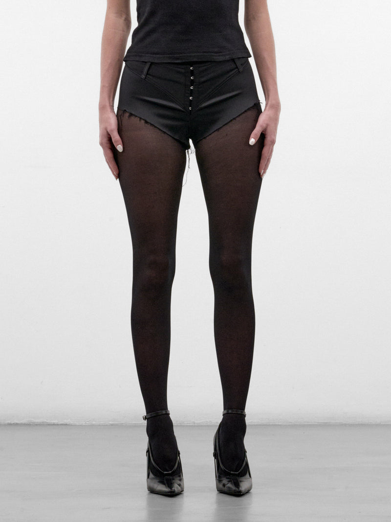 Black Hook & Eyelet Micro Shorts (H&E-SHORTS-BLACK)