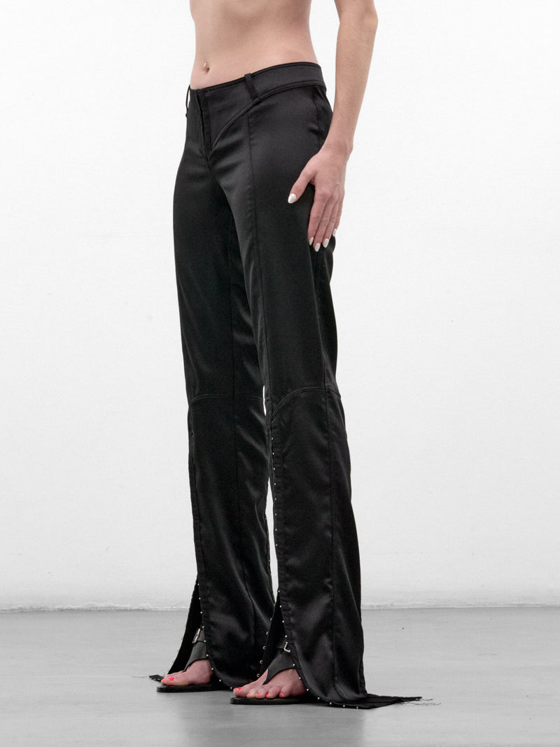 Black Flared Hook & Eyelet Trousers (H&E-TROUSERS-BLACK)